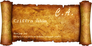 Cziffra Ádám névjegykártya